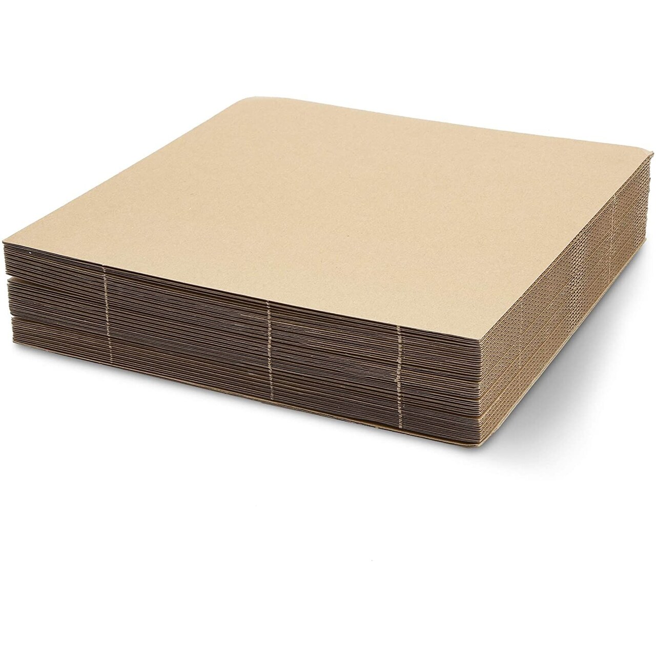 Corrugated Cardboard Sheets for Packing, Shipping, and Crafts (10 x 10 in, 25 Pack)